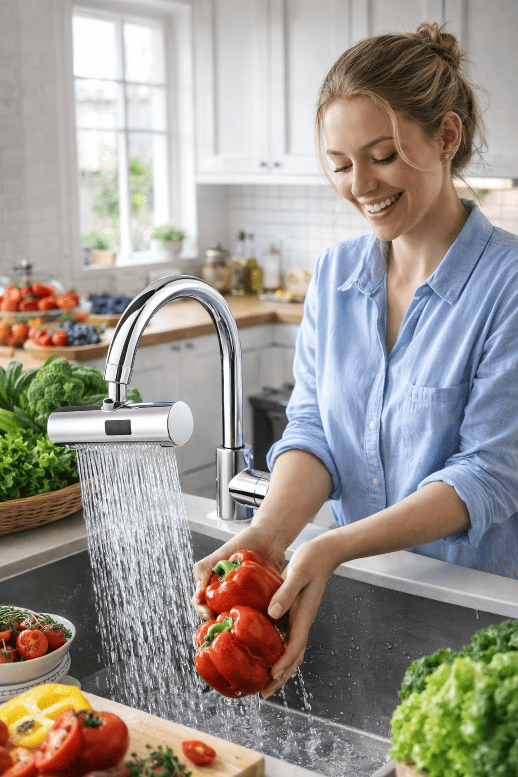 Grifo Cascada Premium de Acero Inoxidable