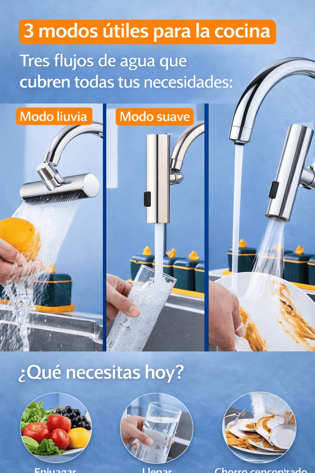 Grifo Cascada Premium de Acero Inoxidable