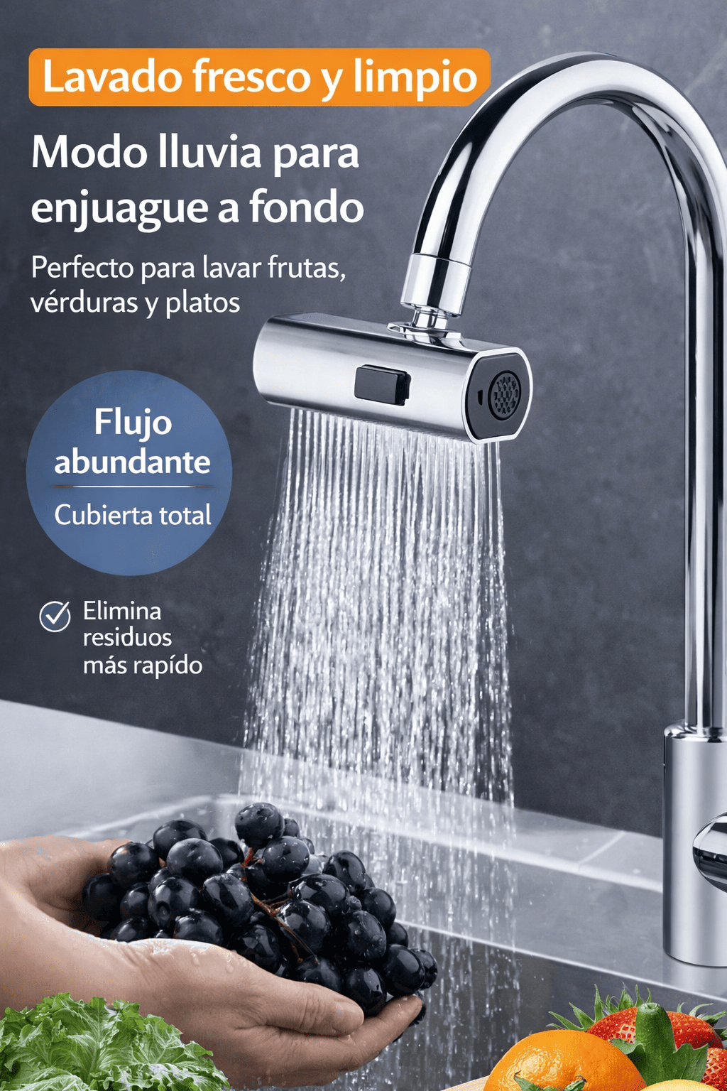 Grifo Cascada Premium de Acero Inoxidable